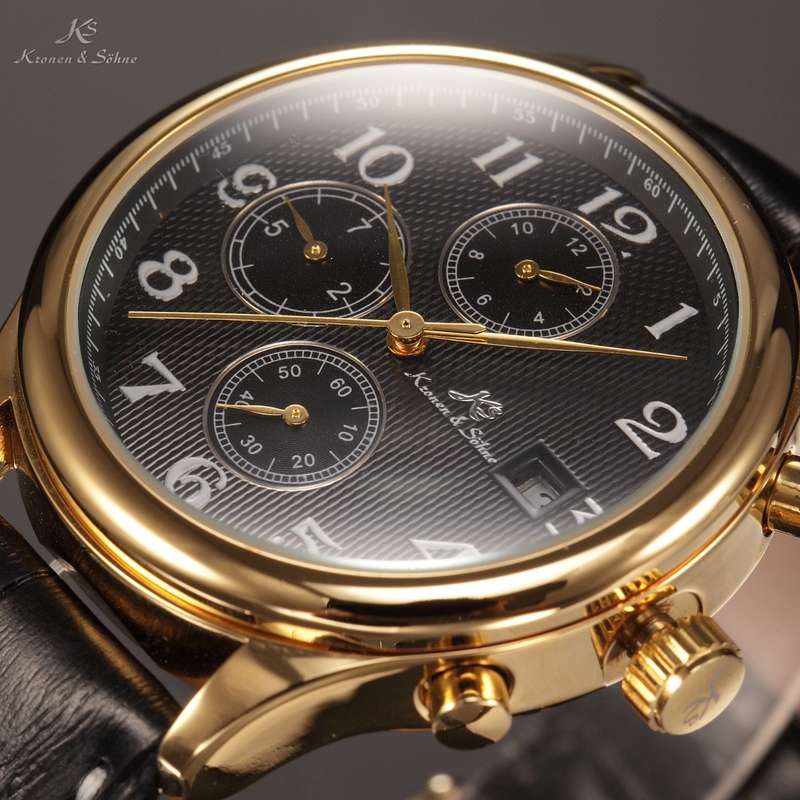 Swiss Lux Co. Exclusive* KRONEN & SOHNE Luxury Imperial Voyager Chronograph Auto Mechanical Watch