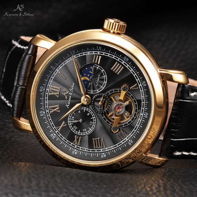 KRONEN & SOHNE Moonphase Skeleton Tourbillon Chrono Watch Brand new w/ BOX, PAPERS