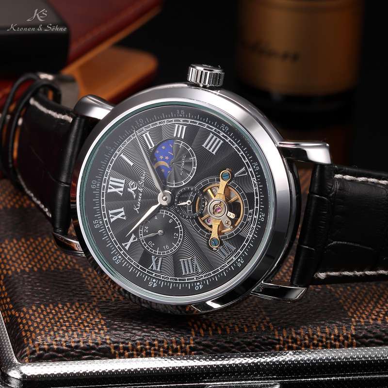 KRONEN & SOHNE Moonphase Skeleton Tourbillon Chrono Watch Brand new w/ BOX, PAPERS