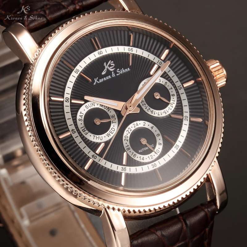 KRONEN & SOHNE Voyager Chronograph AUTOMATIC Mechanical Watch w/ BOX AND PAPERS