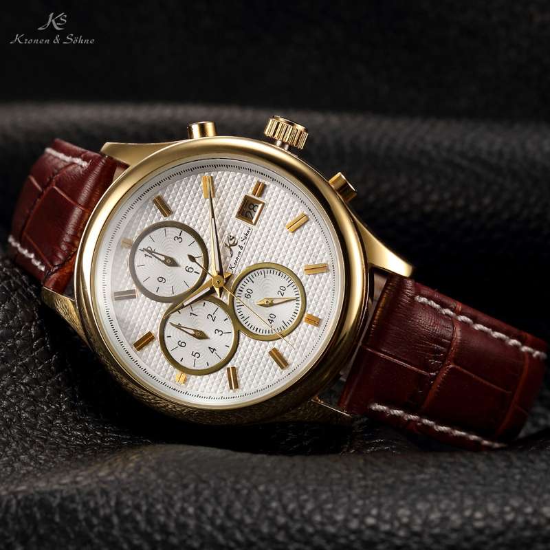 KRONEN & SOHNE Nautilus Voyager AUTOMATIC Jules Verne Chronograph Watch w/ BOX AND PAPERS