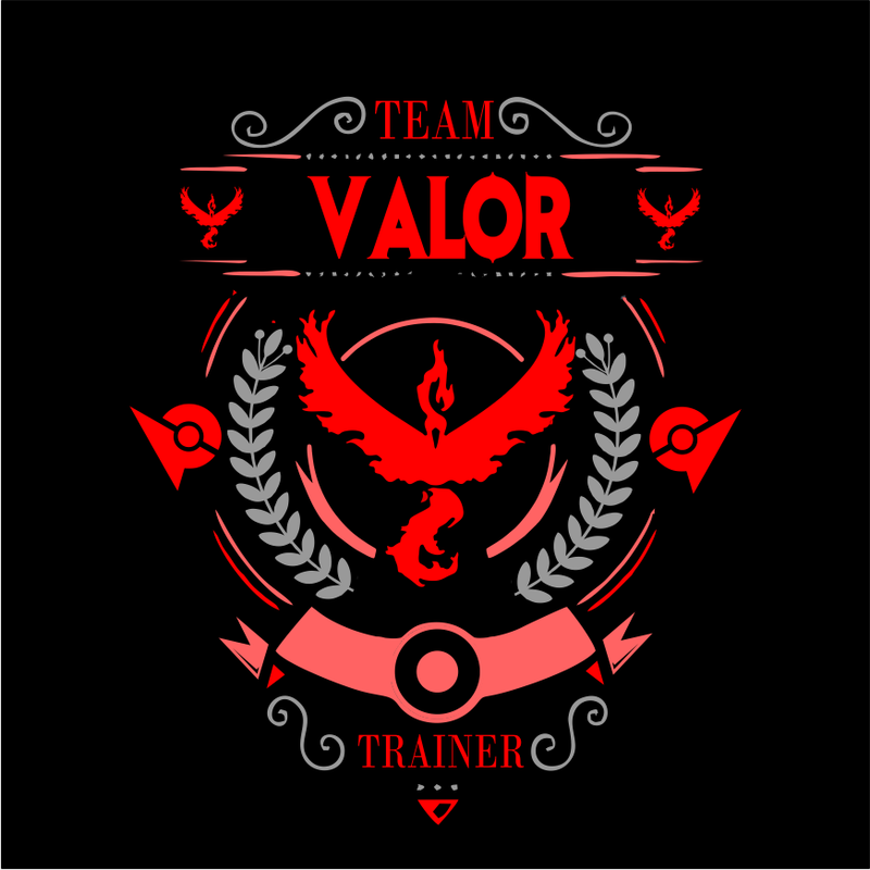 Team Valor- Pokemon GO - Black Xxl Male