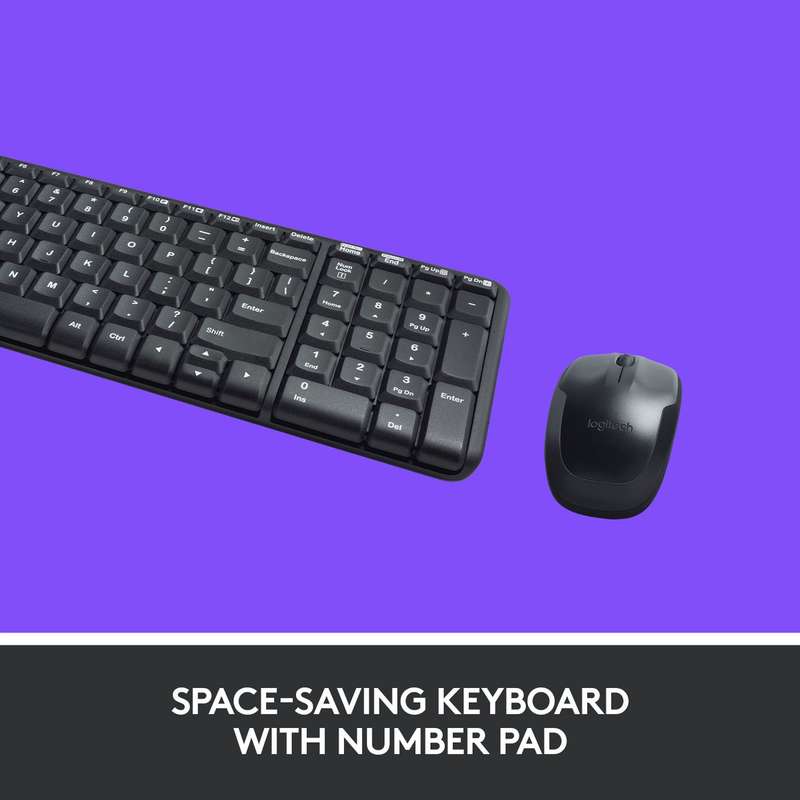 Logitech MK220 Compact Wireless Keyboard Mouse Desktop Set