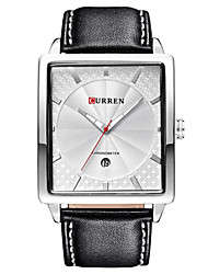 Men¿s Simple Calendar Square Dial Pu Leather Band Quartz Analog Wrist Watch