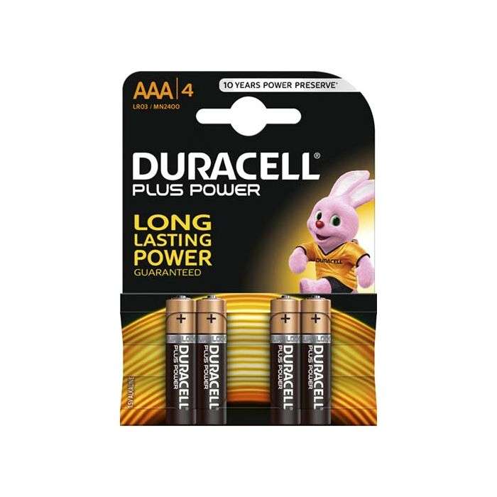 Duracell Plus AAA Batteries - 4 Pack