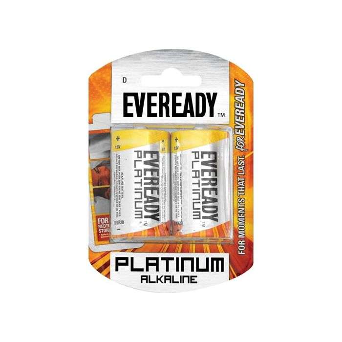 Eveready Platinum D Batteries - 2 Pack