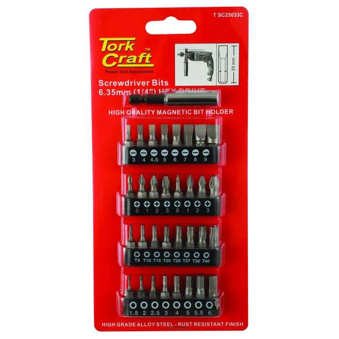 Tork Craft 33 Piece Multi Insert Screwdriver Bit Set