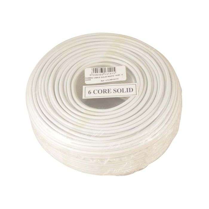 White Solid 6 Core Cable 100m