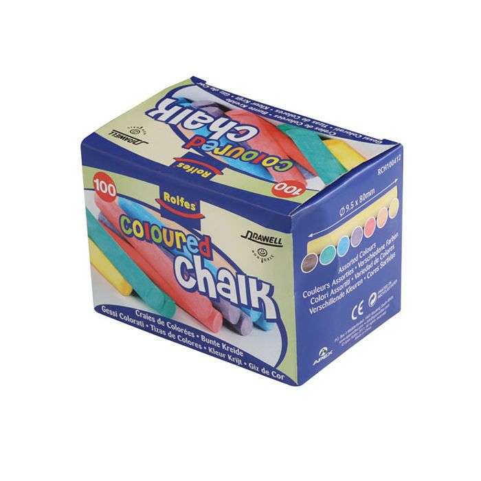 Rolfes Coloured Chalk - 100 Pack