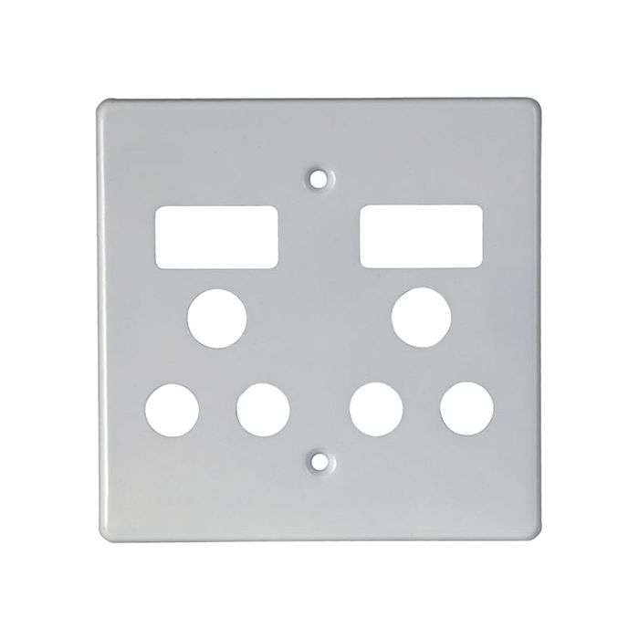 Crabtree Classic White Double RSA Wall Socket Cover Plate 4x4