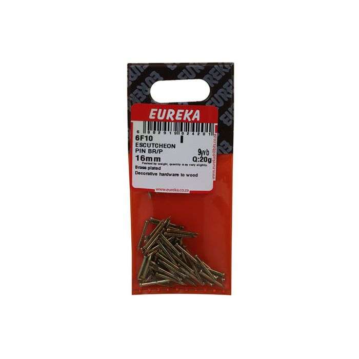 Eureka Brass Plated Escutcheon Pins 16mm - 20g Pack