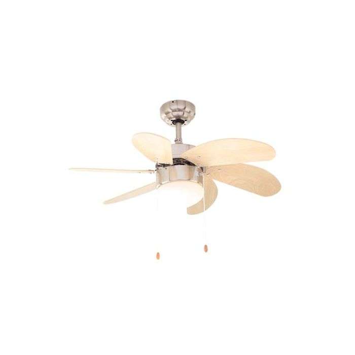 Eurolux Satin Chrome & Natural Turbo Swirl Ceiling Fan