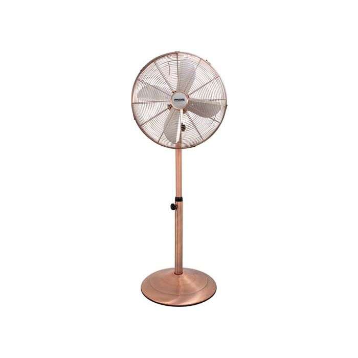 Eurolux Antique Copper 3-Speed Oscillating Pedestal Fan