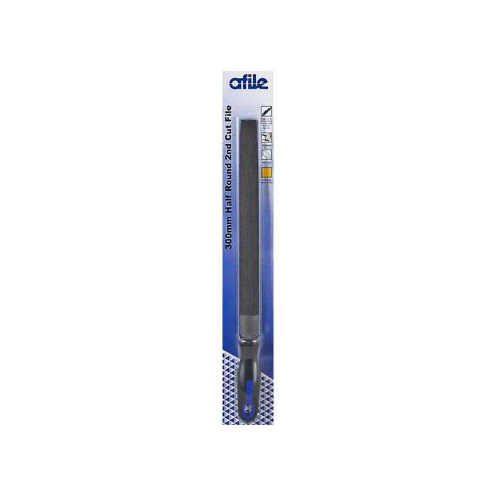 Afile Half Round 2nd Cut File With Handle 300mm