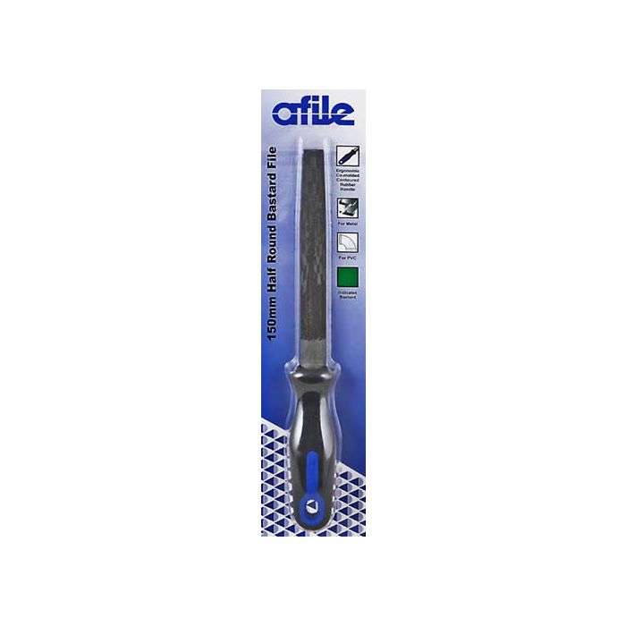 Afile Half Round Bastard File With Handle 150mm
