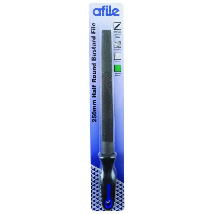Afile Half Round Bastard File With Handle 250mm
