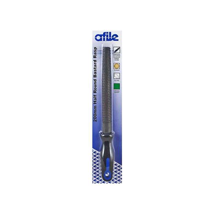 Afile Half Round Bastard Rasp With Handle 200mm