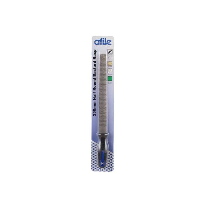 Afile Half Round Bastard Rasp With Handle 250mm