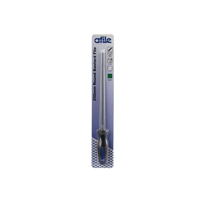 Afile Round Bastard File With Handle 250mm