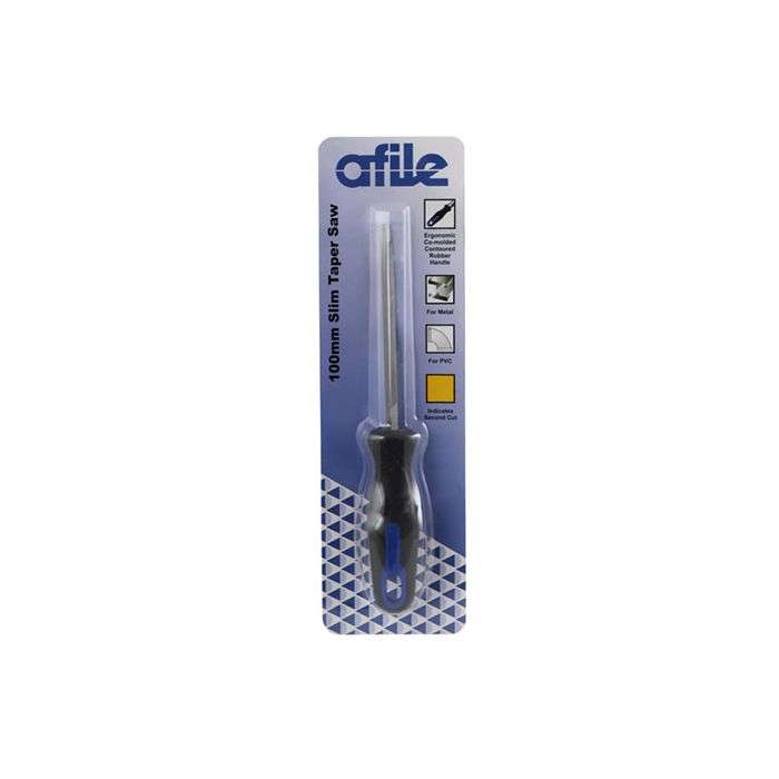 Afile Slim Taper 2nd Saw File With Handle 100mm