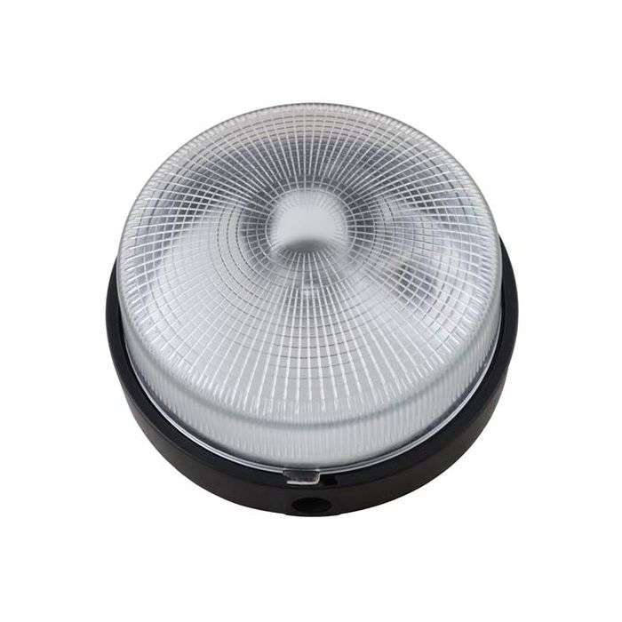 Eurolux Black Round Glass Bulkhead