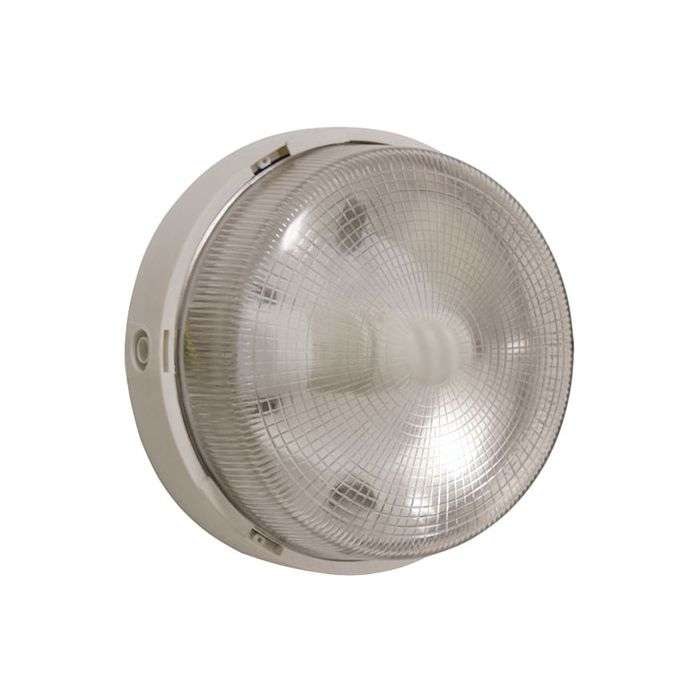 Eurolux White Round Glass Bulkhead
