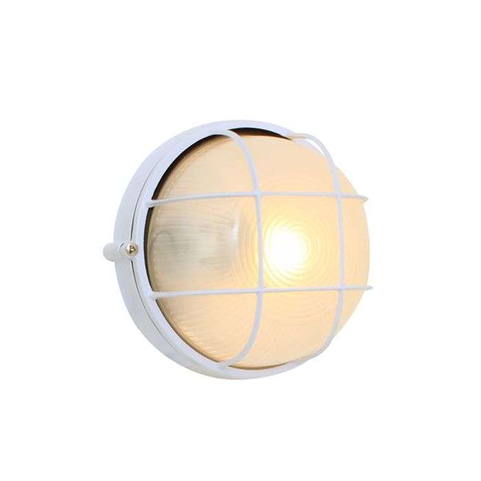 Eurolux White Small Round Bulkhead Fitting With Grid