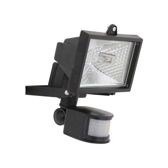 Eurolux Black Halogen Motion Sensor Floodlight 150W