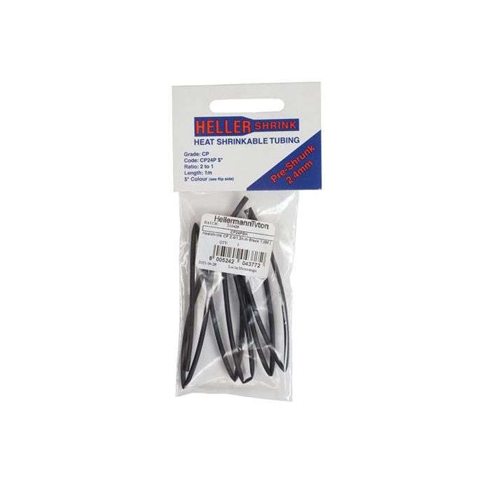HellermannTyton Black Heat Shrink 2.4mm x 1m