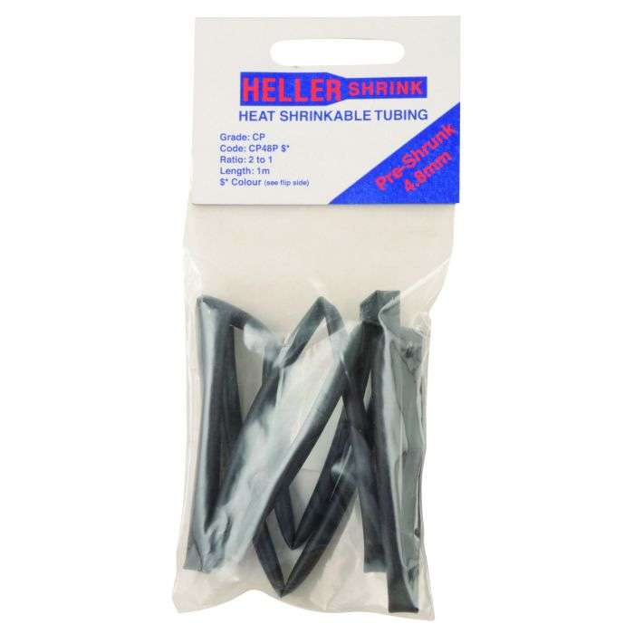 HellermannTyton Black Heat Shrink 4.8/2.4mm x 1m