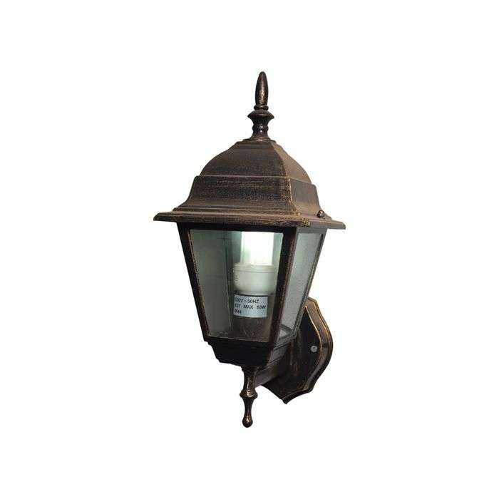 Eurolux Black & Gold 4 Panel Up Facing Lantern