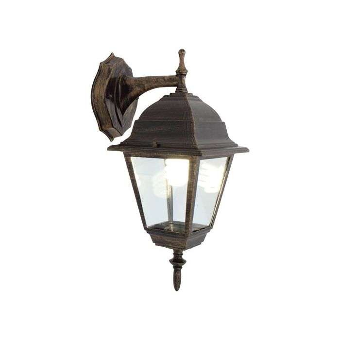 Eurolux Black & Gold 4 Panel Down Facing Lantern