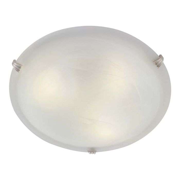 Eurolux Satin Chrome Round Alabaster 3-Clip Ceiling Light 300mm