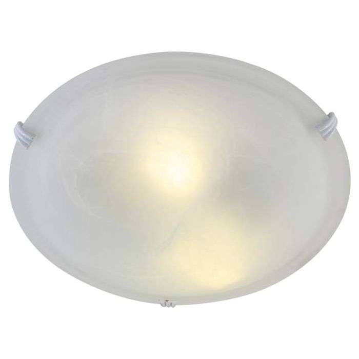 Eurolux White Round Alabaster 3-Clip Ceiling Light 300mm
