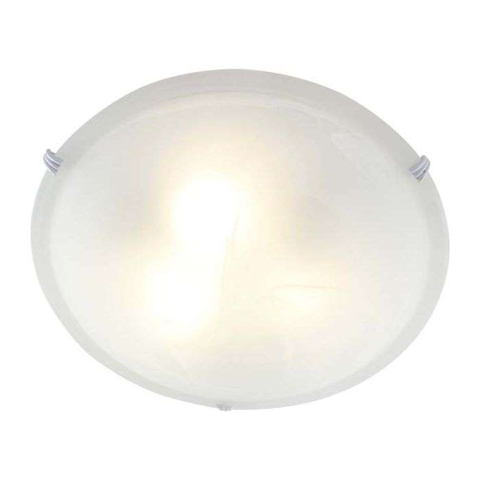 Eurolux White Round Alabaster 3-Clip Ceiling Light 300mm
