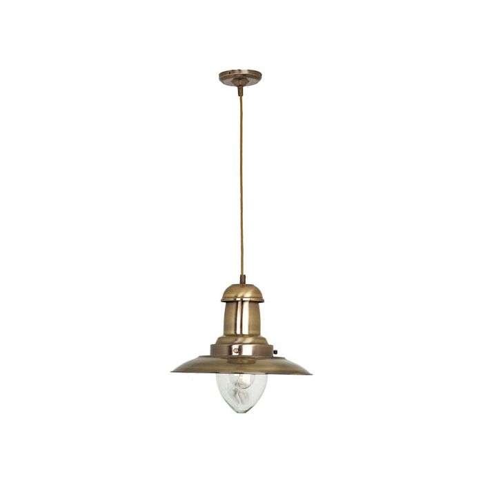 Eurolux Antique Brass Fisherman's Hat Pendant Light