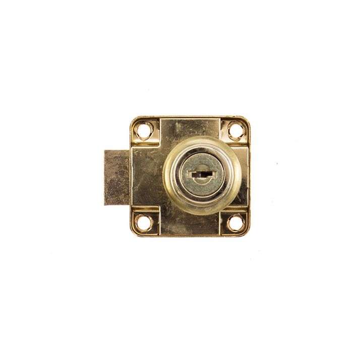 L&B Brass Plated Cupboard Drawer Lock 22mm