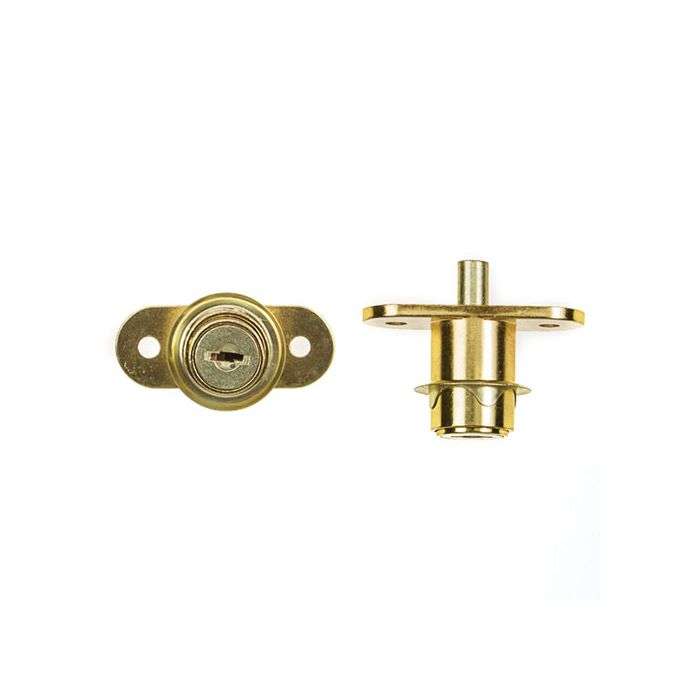 L&B Brass Plated Cabinet Push Lock