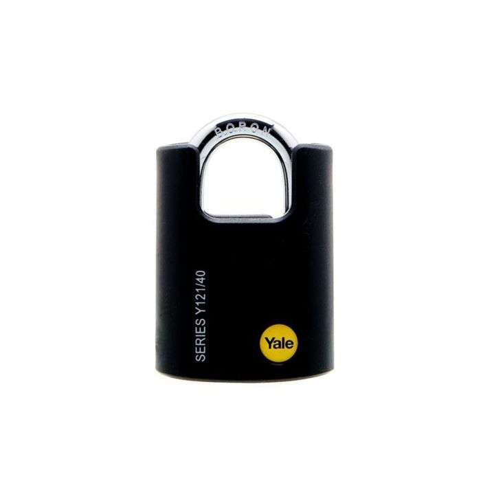Yale Black Closed Cover Brass Padlock 40mm
