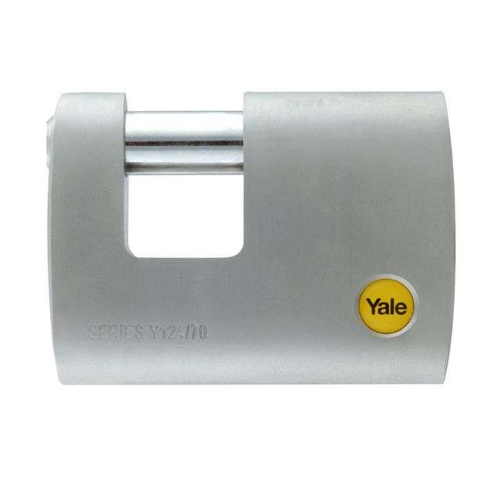 Yale Satin Chrome Brass Shutter Padlock 70mm