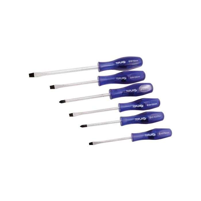 Topline 6 Piece Blacktip Screwdriver Set