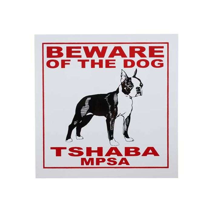 Plastic Boxer Beware Of Dog Sign 290 x 290mm