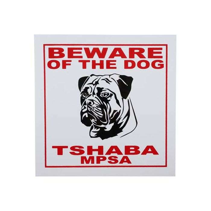 Plastic Bullmastiff Beware Of Dog Sign 290 x 290mm