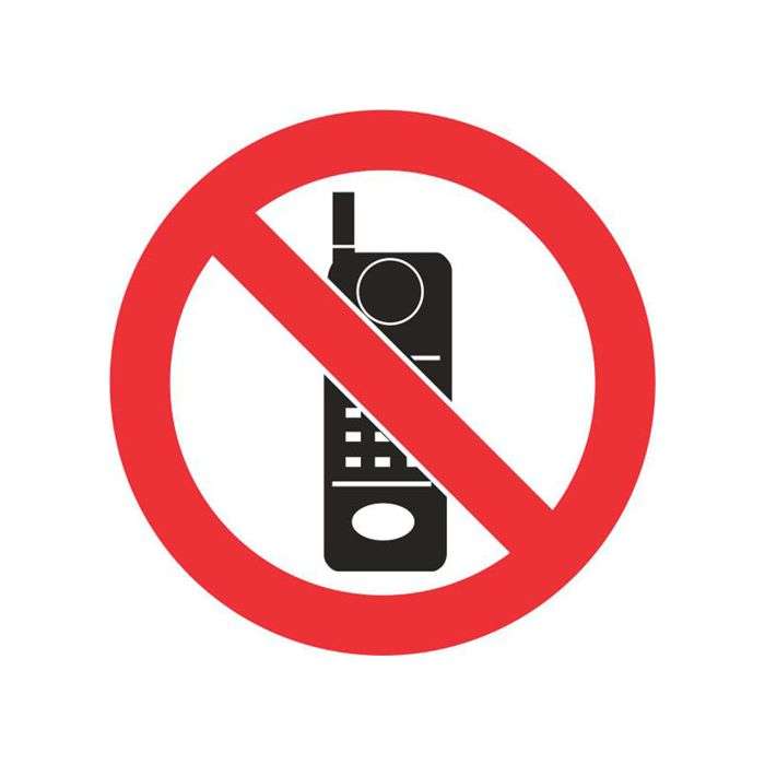 No Cell Phone Sign 290 x 290mm