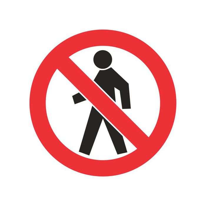 No Thoroughfare For Pedestrians Sign 290 x 290mm