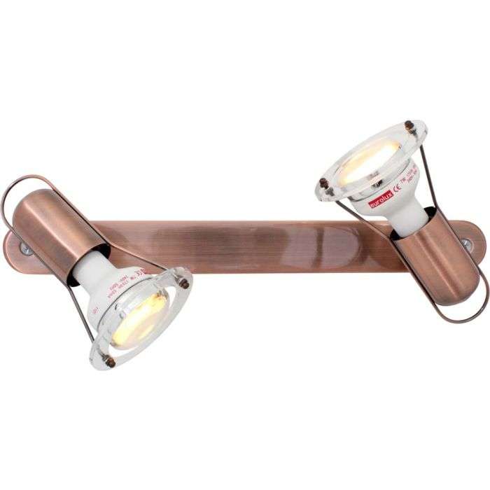 Eurolux Satin Chrome 2-Light Bar Spotlight