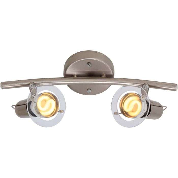 Eurolux Satin Chrome 2-Light Bow Spotlight