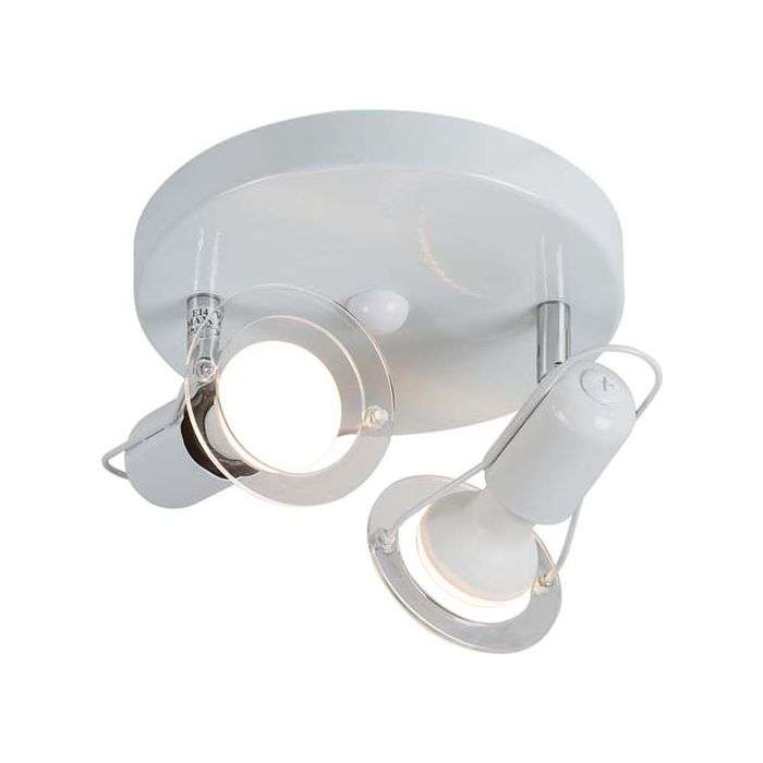 Eurolux White 2-Light Plate Spotlight