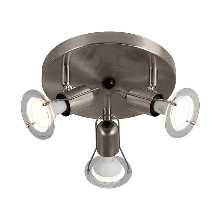 Eurolux Satin Chrome 3-Light Plate Spotlight