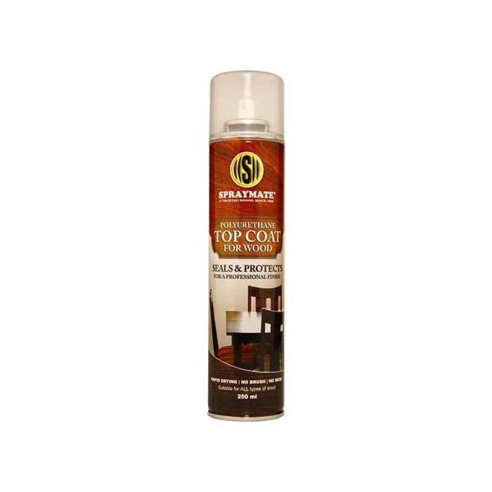 Spraymate Polyurethane Top Coat For Wood Spray Paint Satin 250ml
